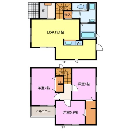 御供所町４－２７KODATEX　Ⅳ　B棟の物件間取画像